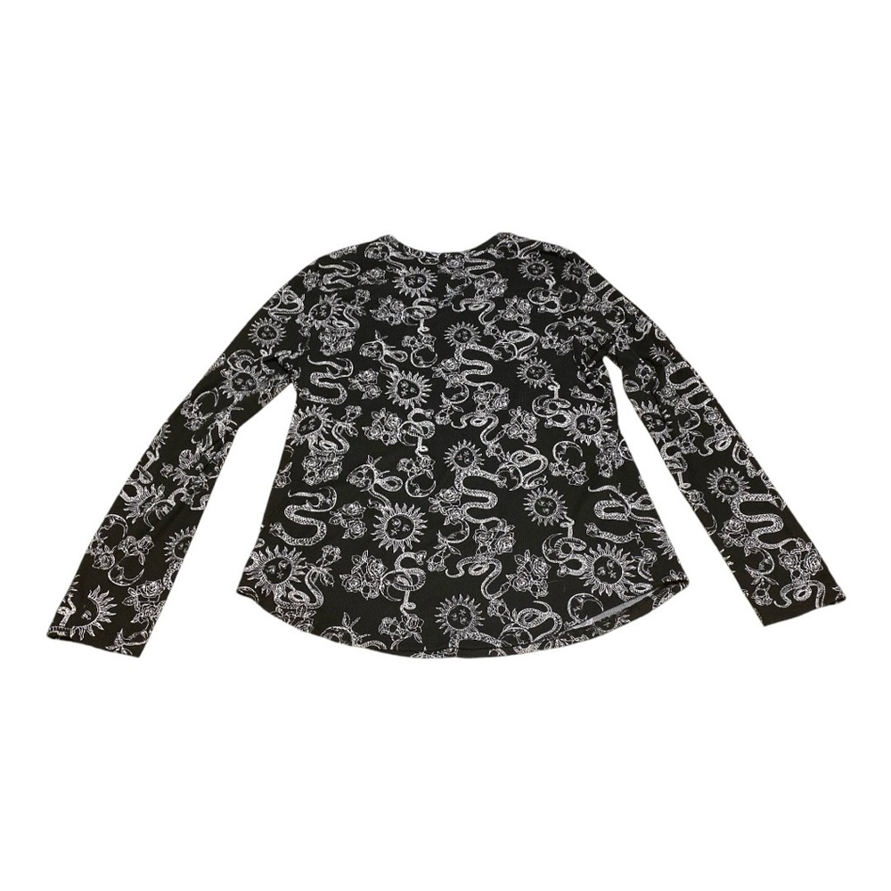 No Boundaries Juniors Long Sleeve Crew Neck Rib Tee Plus Size XXXL-21 Celestial - Picture 9 of 9